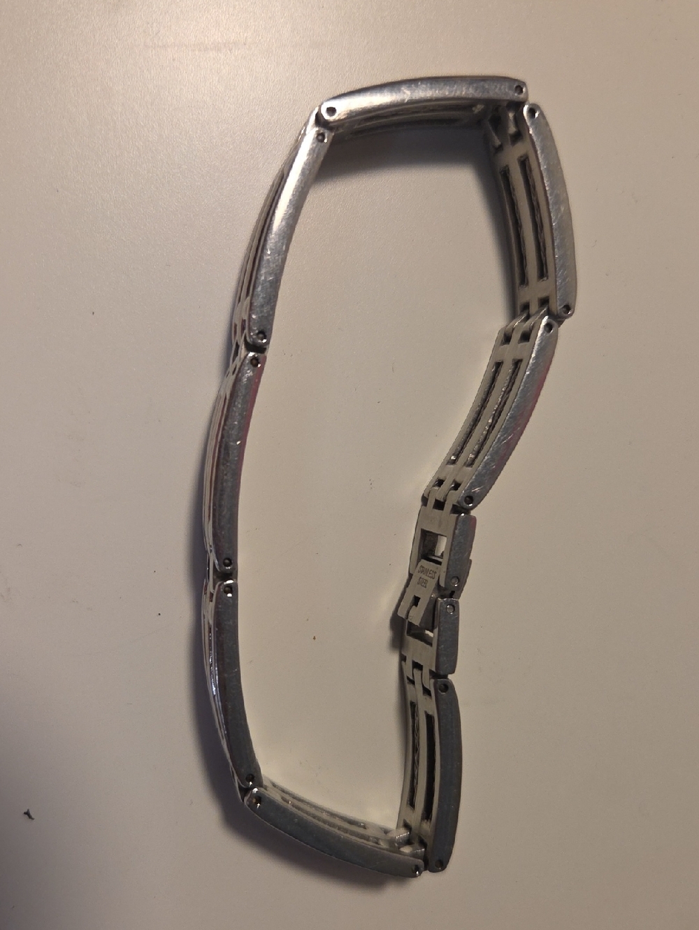 Silver-Tone Stainless Steel  Link Bracelet Unisex 8.5 In